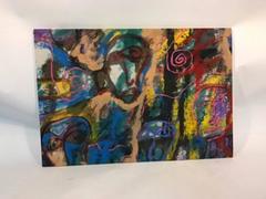 Colorful Graffiti Style Painting in the Manner of Jean-Michel Basquiat