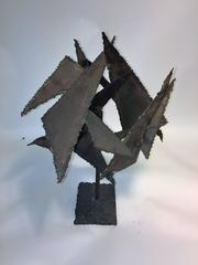 Paul Evans Style Brutalist Torch Cut Metal Sculpture