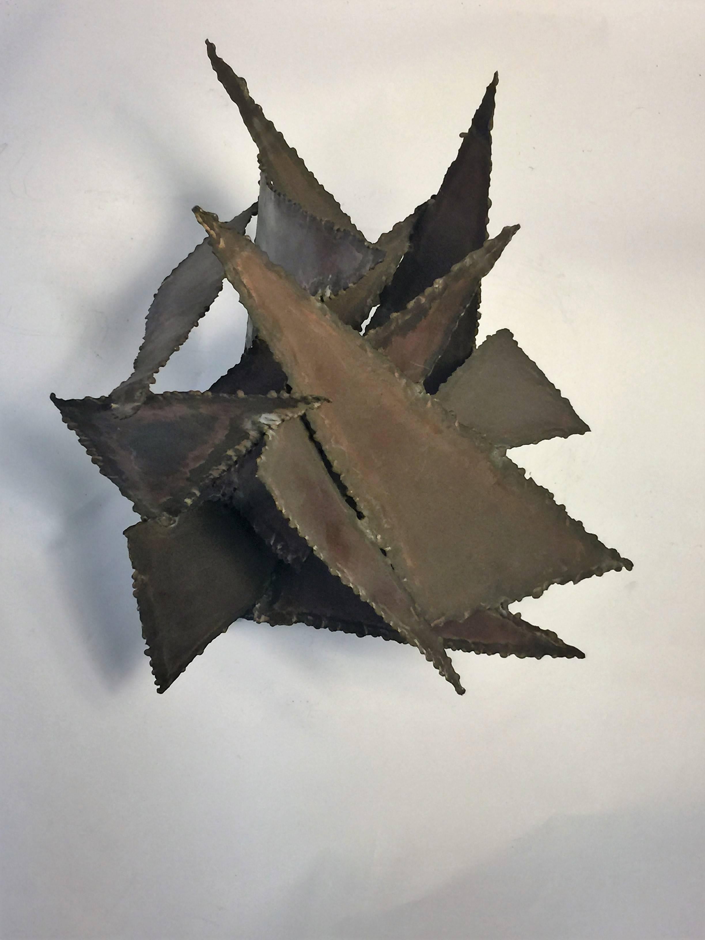  Paul Evans Style Brutalist Torch Cut Metal Sculpture In Excellent Condition For Sale In Mount Penn, PA