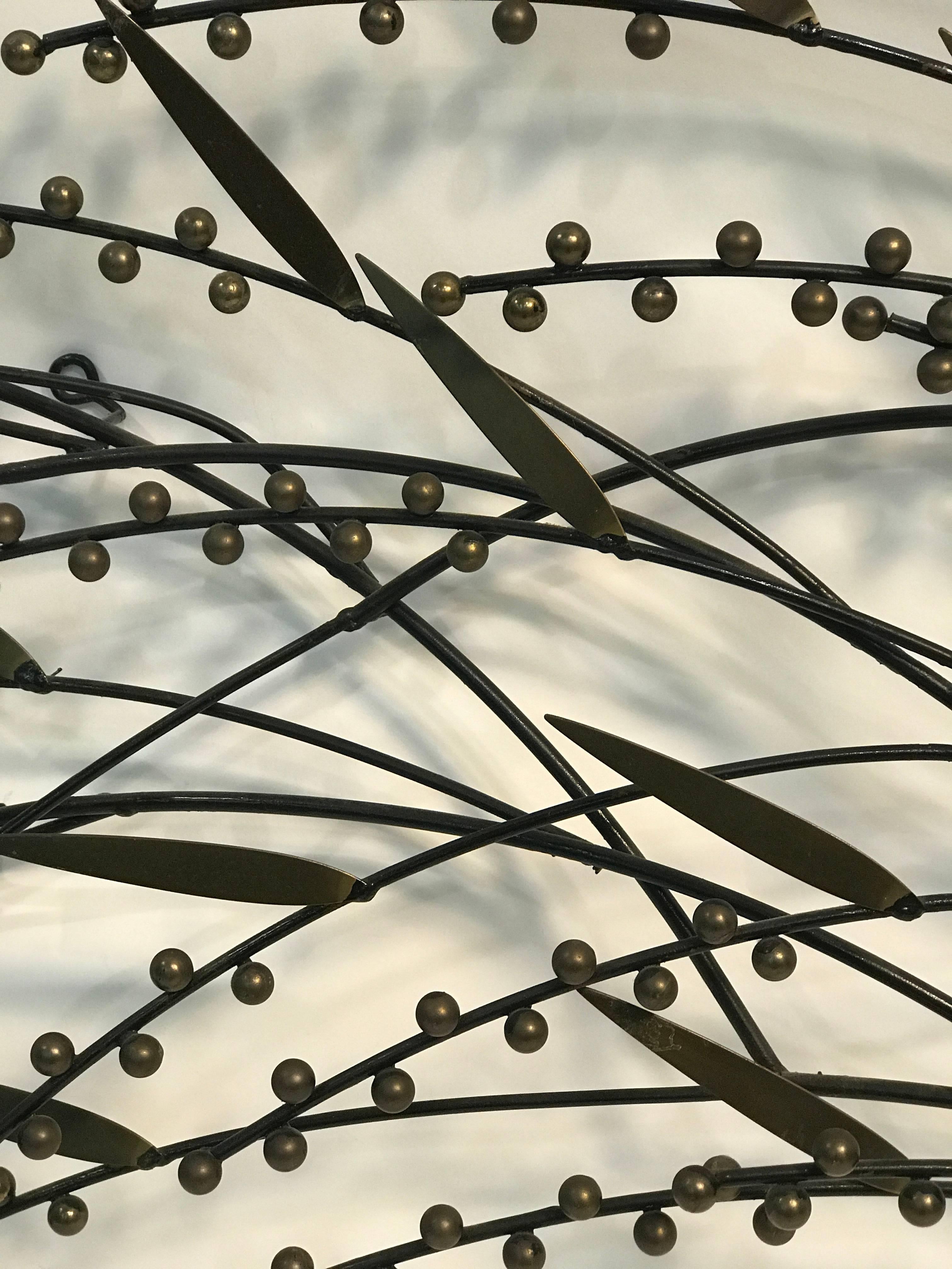 Metal Beautiful Berry and Tree Branch Wall Sculpture by Curtis Jere For Sale