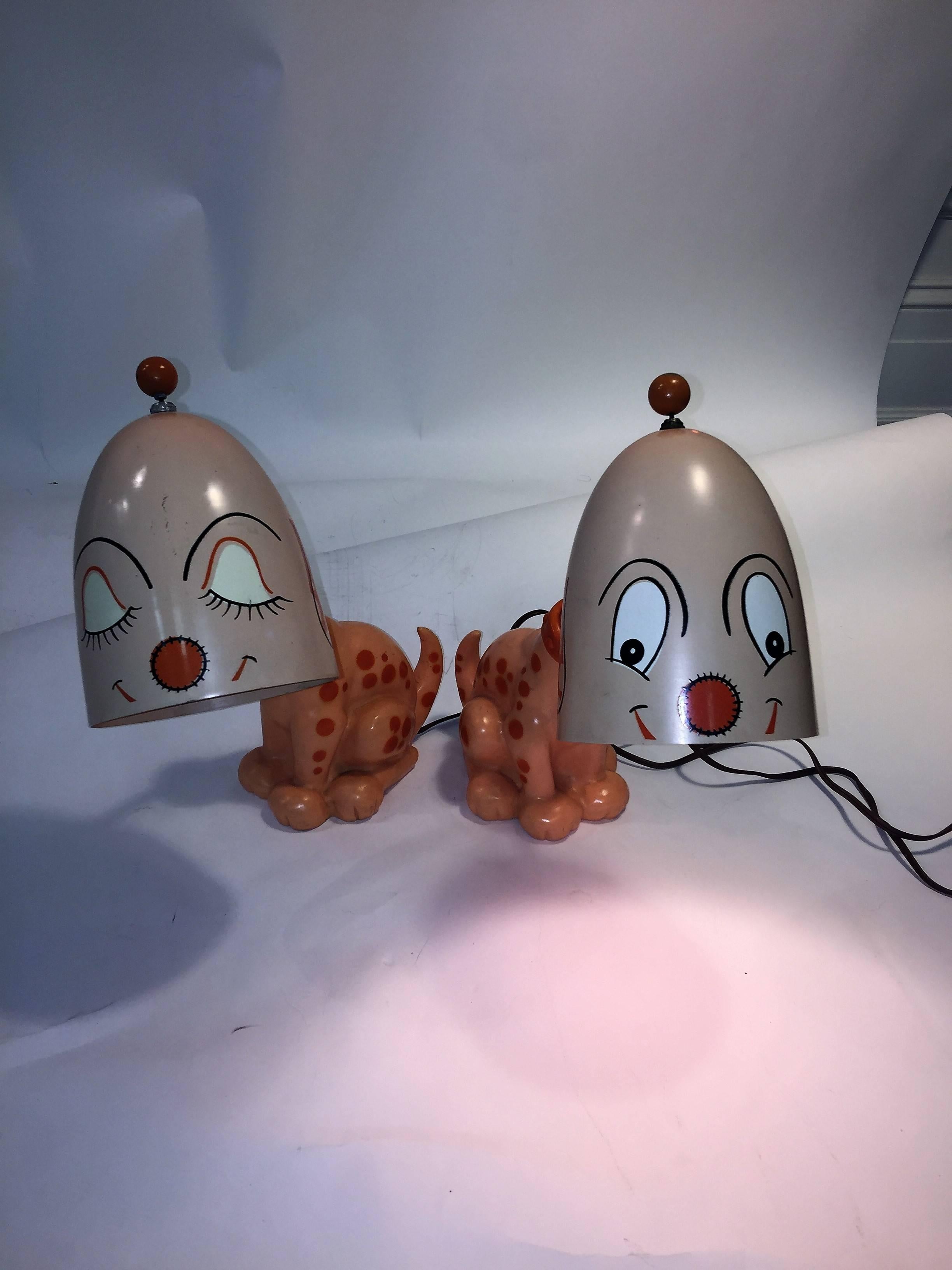 Pair of Adorable George Nelson for Fischer Price Modernist Dog Lamps For Sale 4