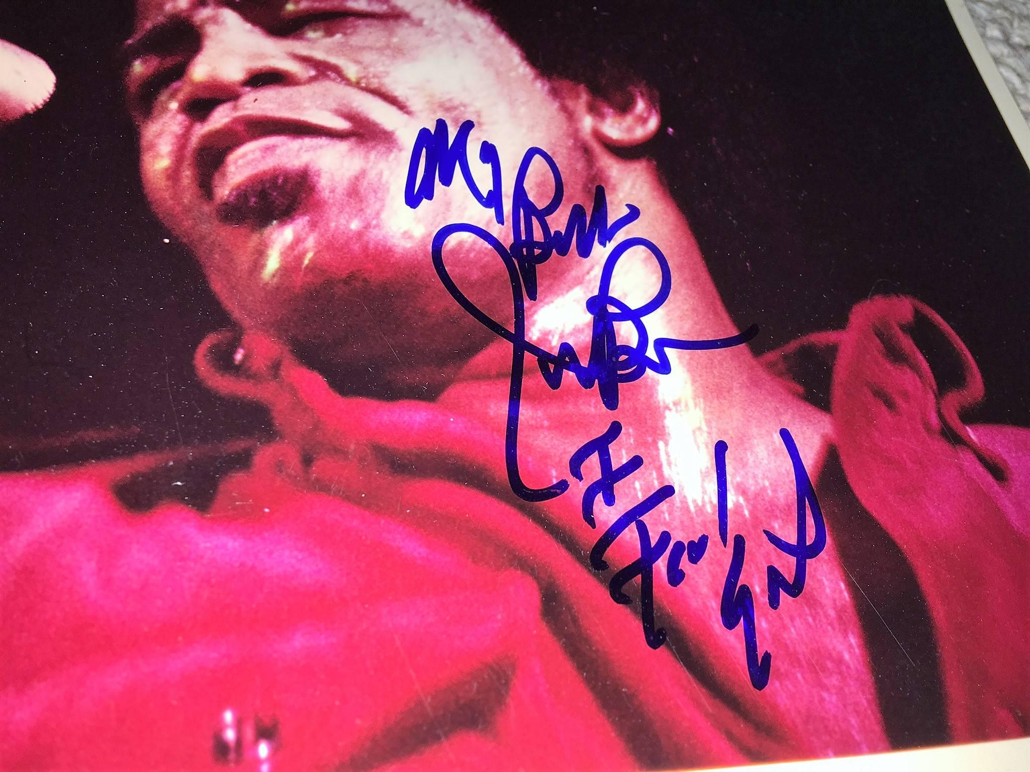 James Brown autographed photo obtained in person by the seller in the 1990s
Inscribed my best, James Brown "I Feel Good".
