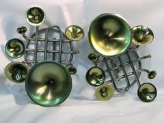 Amazing Pair of Post Modern Sconces in the Manner of Stilnovo