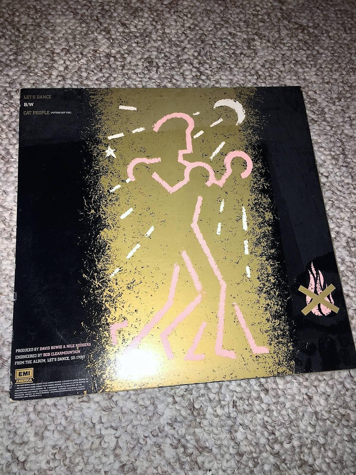 American David Bowie Autographed 'Let's Dance' Single Record Cover For Sale