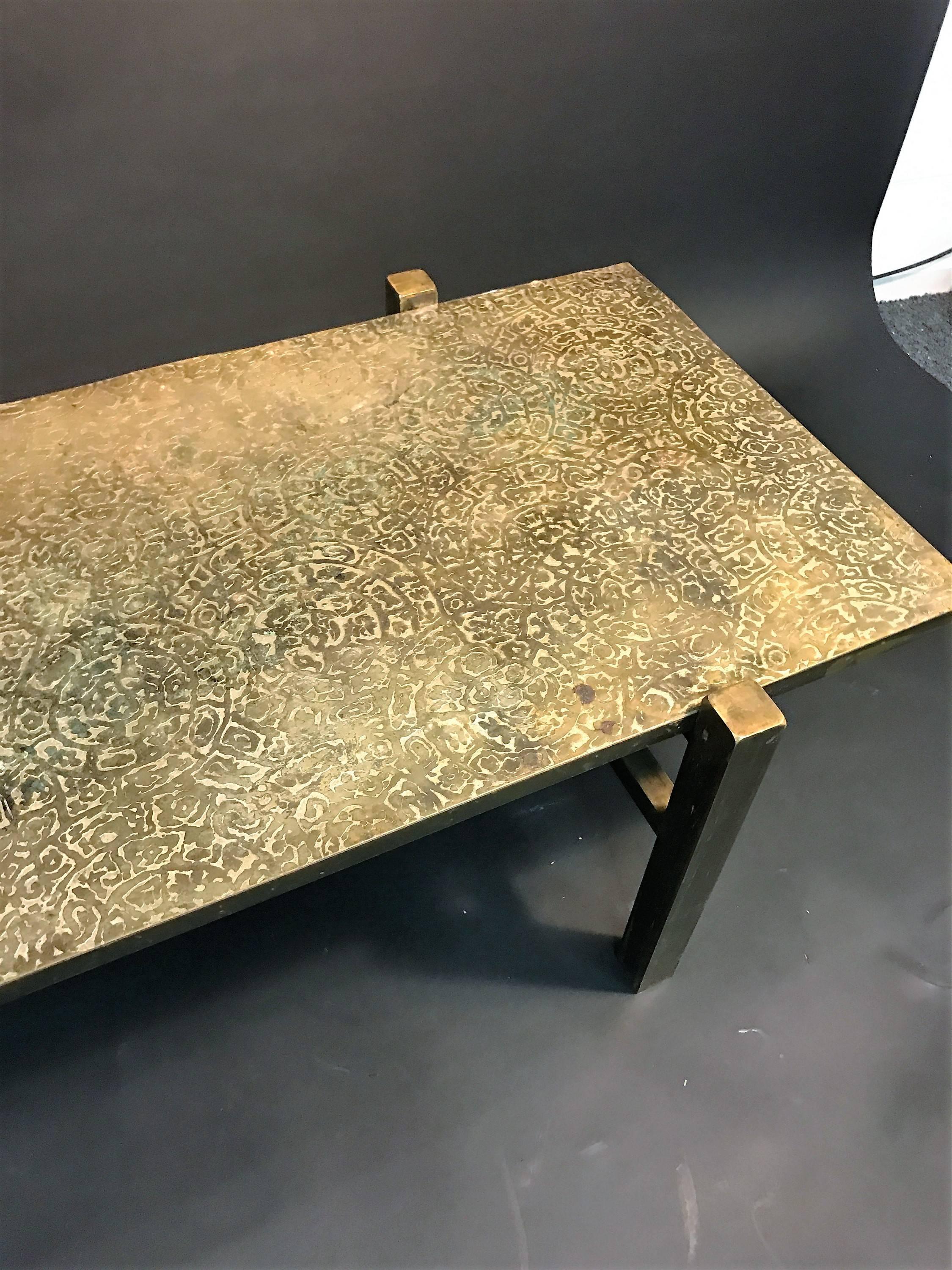Modern Great Rare Etruscan Design Coffee Table by Philip and Kelvin LaVerne