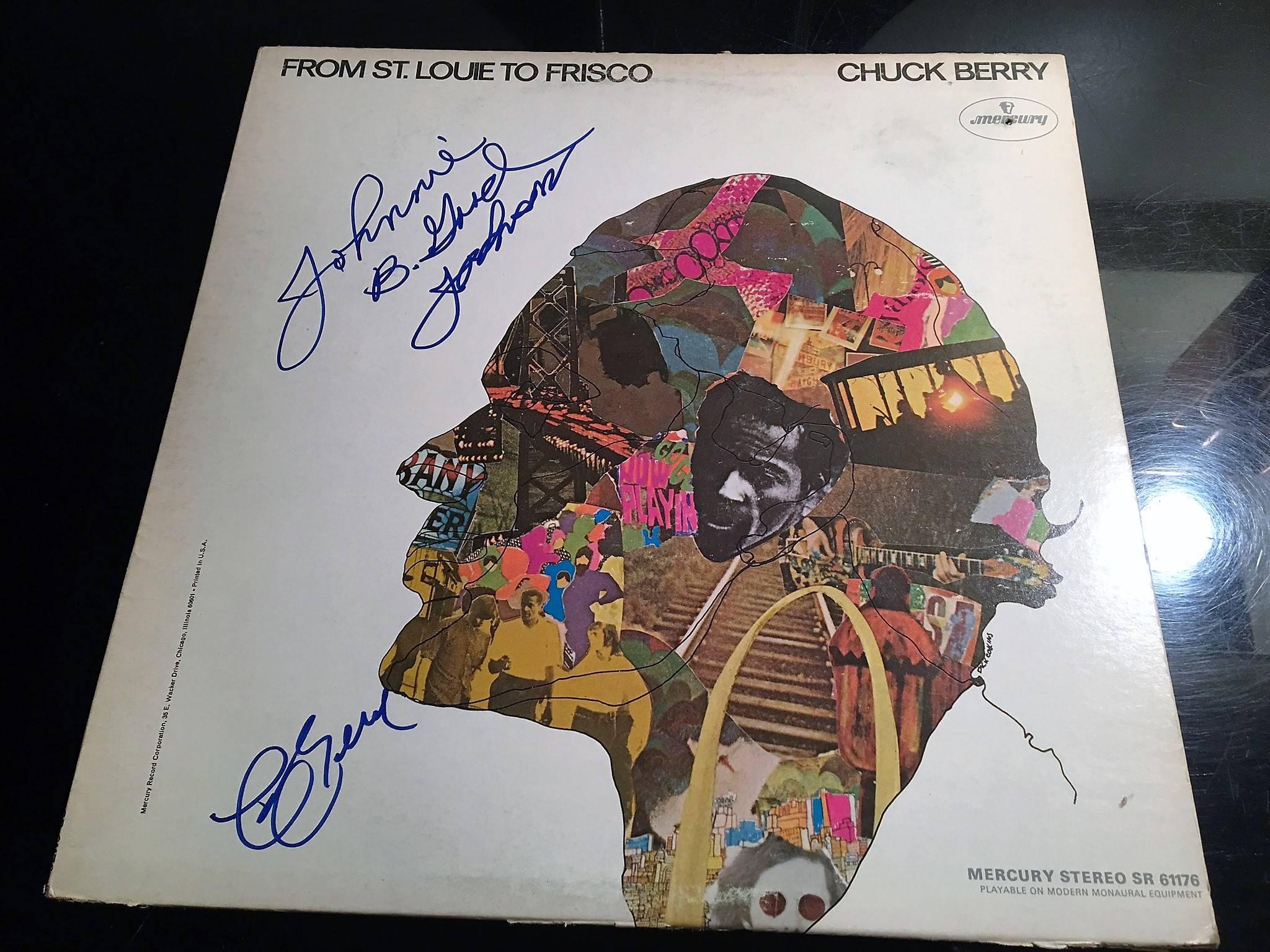 Colorful Autographed Chuck Berry Album Cover 'from St.Louie to Frisco In Excellent Condition For Sale In Mount Penn, PA