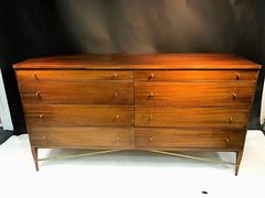 Exceptional Mid-Century Paul McCobb Brass X-Base Design Dresser