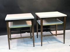 Great Pair of Modernist Paul McCobb Laminate and Wood Tables
