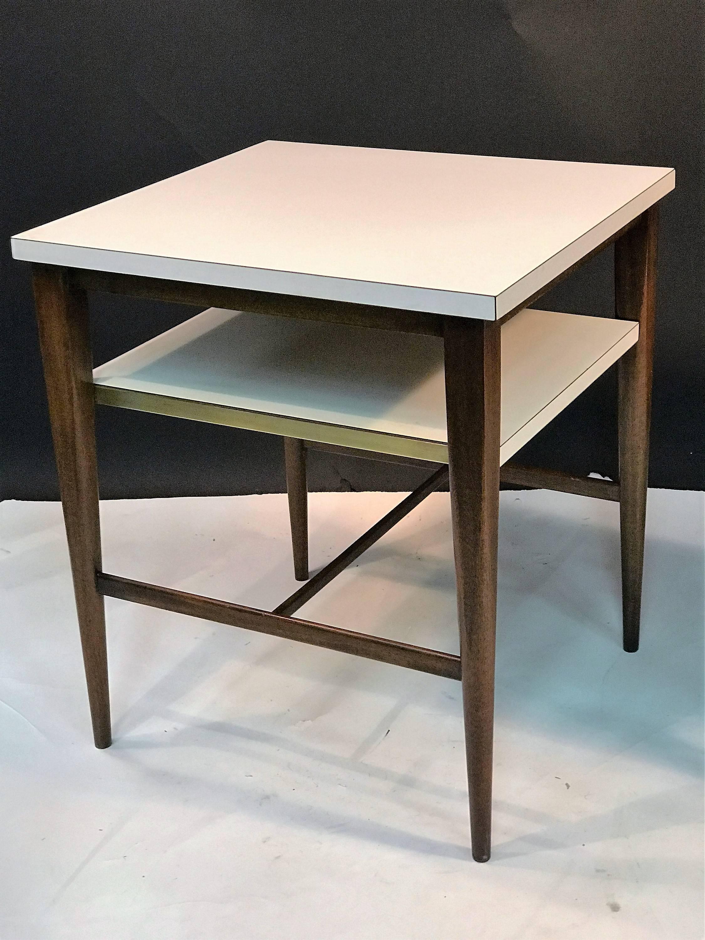 Mid-Century Modern Great Pair of Modernist Paul McCobb Laminate and Wood Tables For Sale