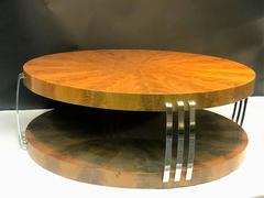 Impressive Art Deco Style Burled Wood Coffee Table in the Style of Springer