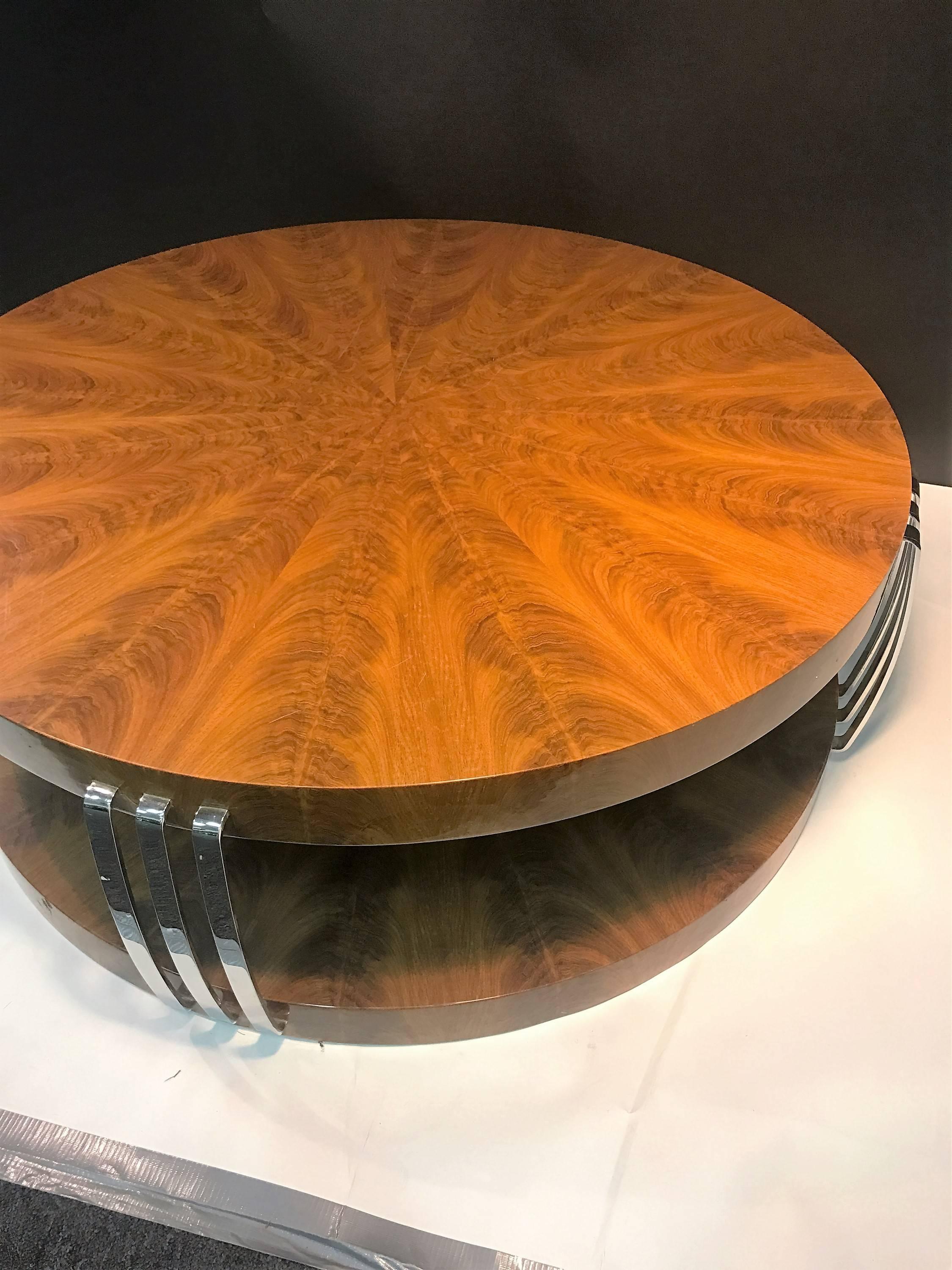 Modern Impressive Art Deco Style Burled Wood Coffee Table in the Style of Springer For Sale