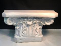 Beautiful Modern Neoclassical White Column Form Console Table