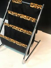 Modernist Leopard Trimmed Chrome Magazine Rack