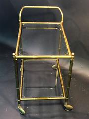 Brass Bamboo Bar Cart in the Manner of Bagues