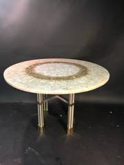 Great Modernist Marble and Onyx Stone Composition Dining Table