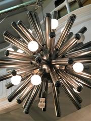 Exceptional Monumental Italian Chrome Sputnik Chandelier