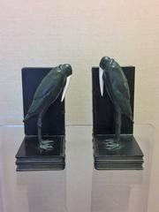 Pair of Art Deco Marcel Bouraine Maribou Stork Bookends
