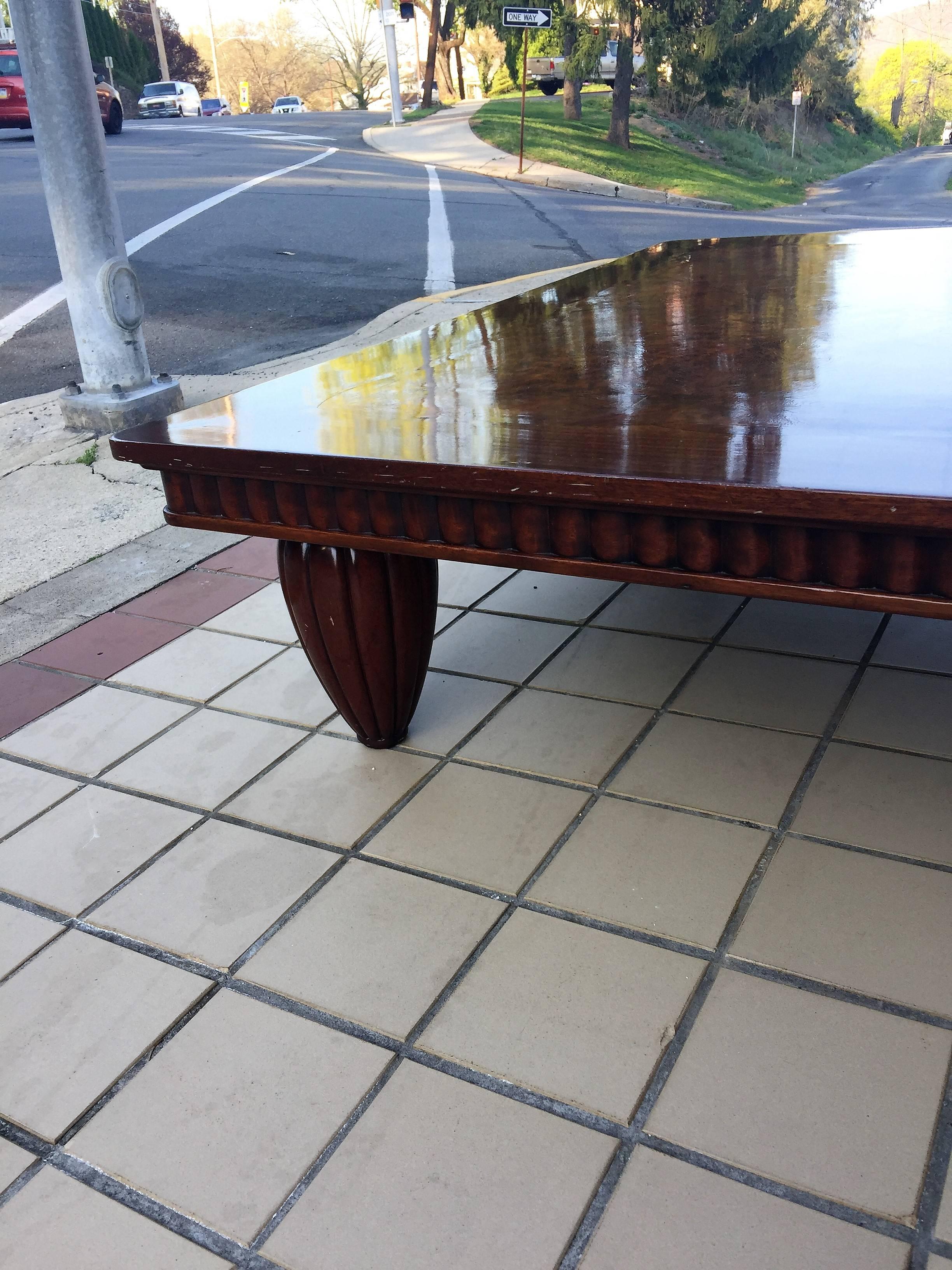 Monumental Art Deco Revival Coffee Table in the Manner of Ruhlmann For Sale 4