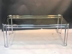 Great Saporiti Style Design Italian Modernist Tubular Chrome Coffee Table