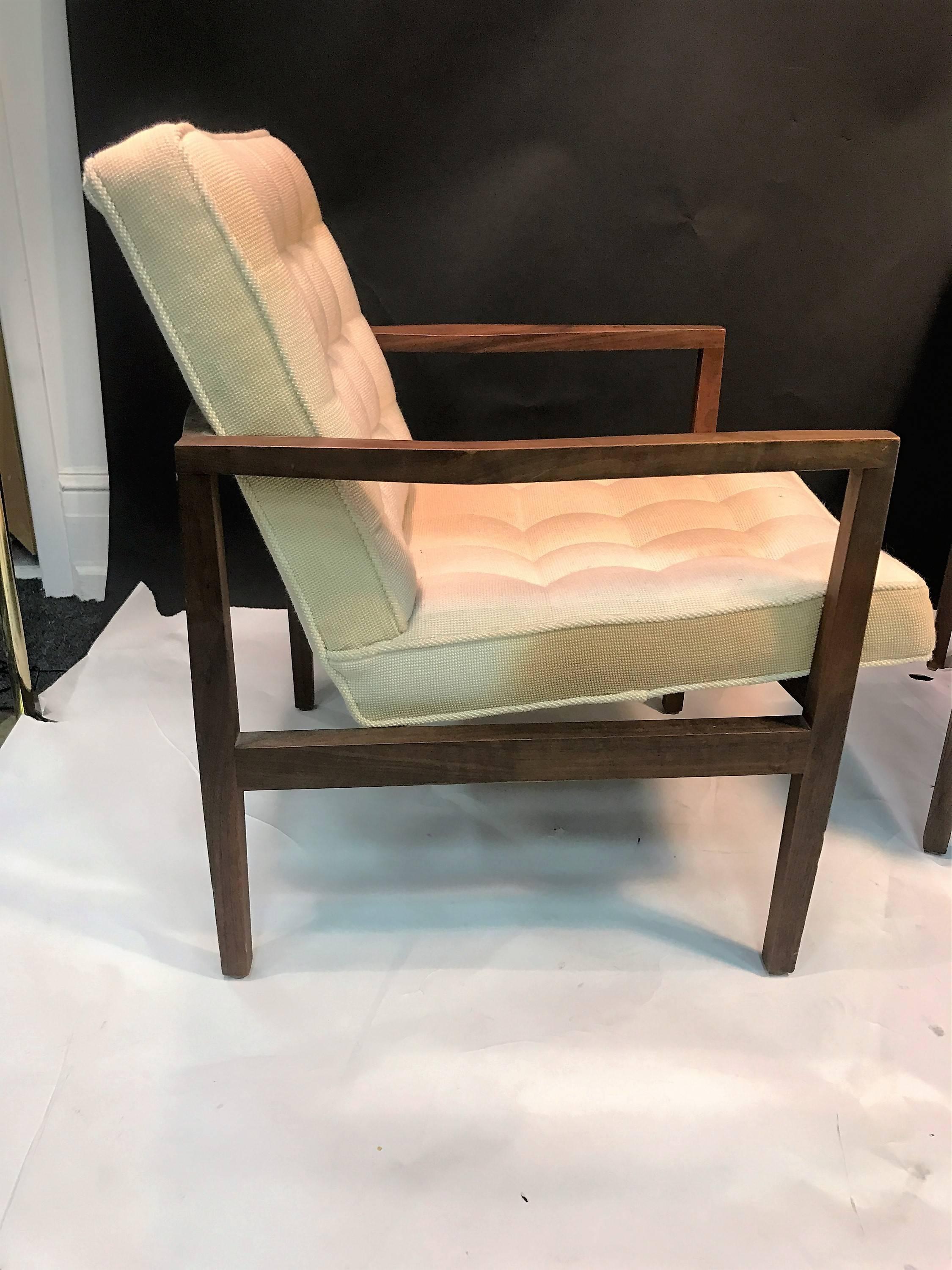 Sharp Pair of Mid-Century Modern Armchairs Attributed to Edward Wormley In Excellent Condition For Sale In Mount Penn, PA