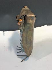 Charismatic Curtis Jere Brutalist Metal and Enamel Owl Sculpture
