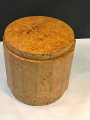 Milo Baughman Fluted Burl Wood Pedestal Table