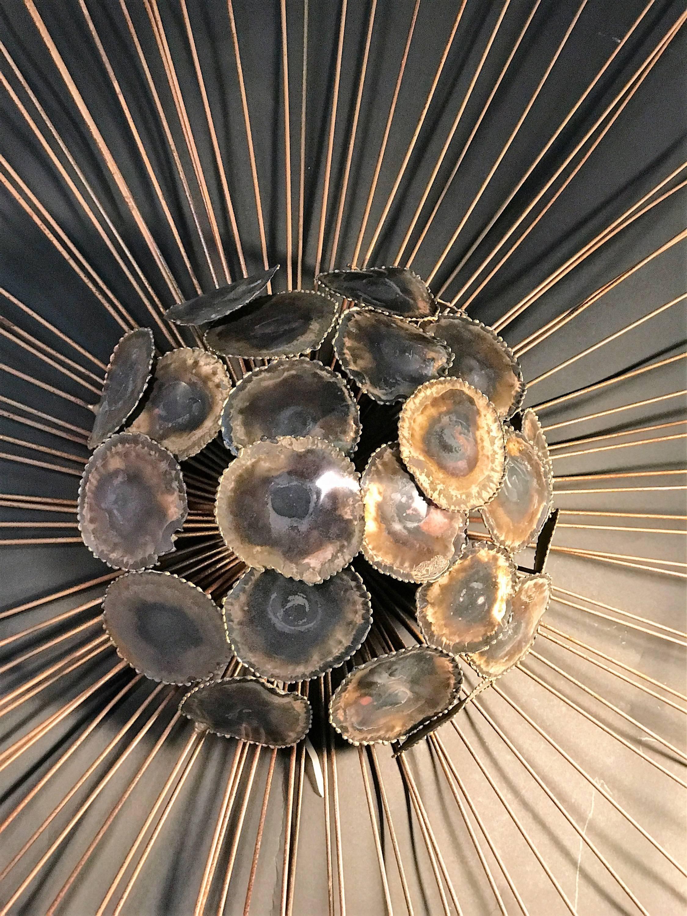 Late 20th Century Monumental Brutalist Sunburst Wall Sculpture by Curtis Jere For Sale