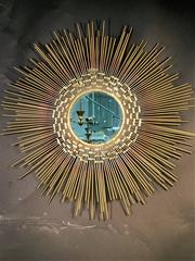 Beautiful Brutalist Sunburst Mirror Wall Sculpture