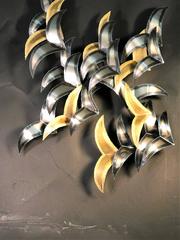 Curtis Jere Flying Birds Mixed Metal Wall Sculpture