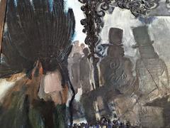 Signed Atmospheric Domingo Barreres Funereal Painting