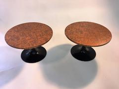 Pair of Paul Evans Brutalist Copper Pedestal Tables