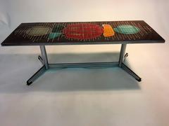 Beautiful Colorful Abstract Design Italian Tile Coffee Table