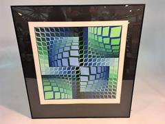 Captivating Signed Victor Vasarely Optic Art Lithograph