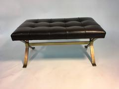 Stunning Modernist Bronze X-Base Bench Attributed to Osvaldo Borsani