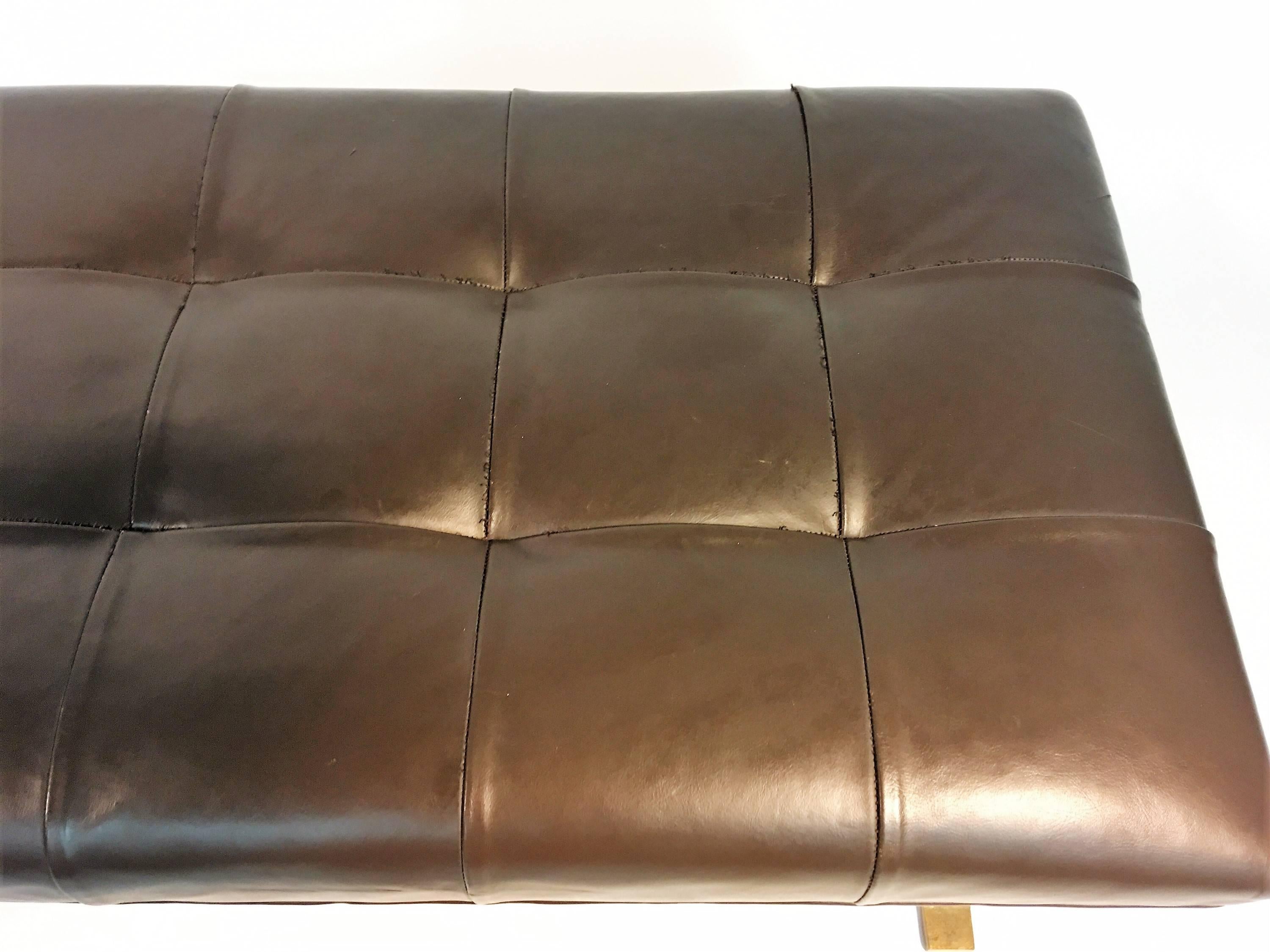 Stunning Modernist Bronze X-Base Bench Attributed to Osvaldo Borsani For Sale 1