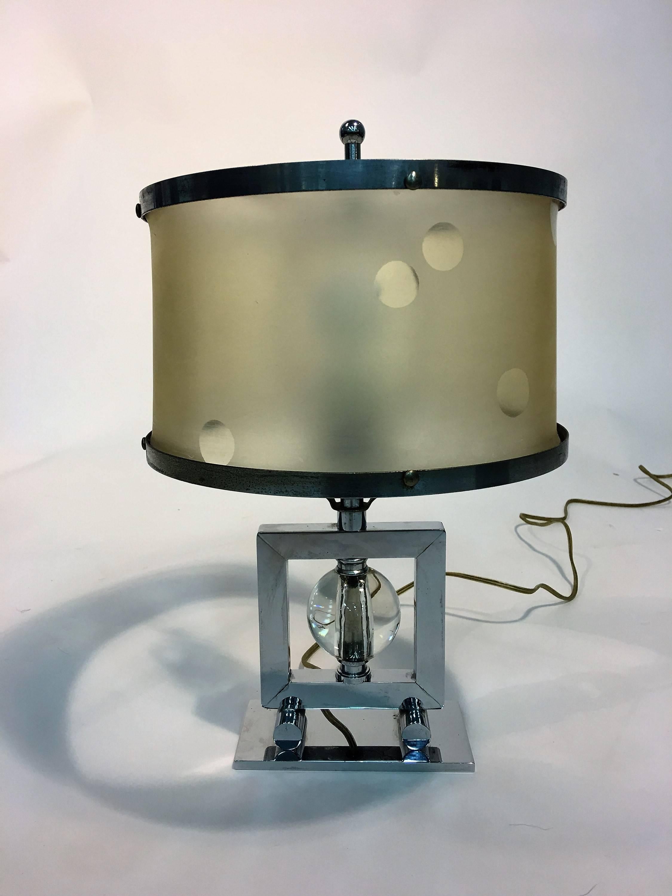 American Rare Striking Art Deco Gilbert Rohde Lamp For Sale