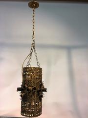 Paul Evans Style Brutalist Hanging Lantern