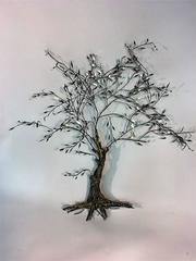 Beautiful Curtis Jere Brutalist Chrome Tree Wall Sculpture