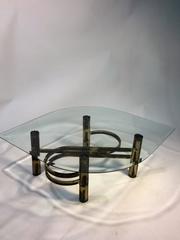 Fantastic Silas Seandel Style Brutalist Mixed Metal Coffee Table