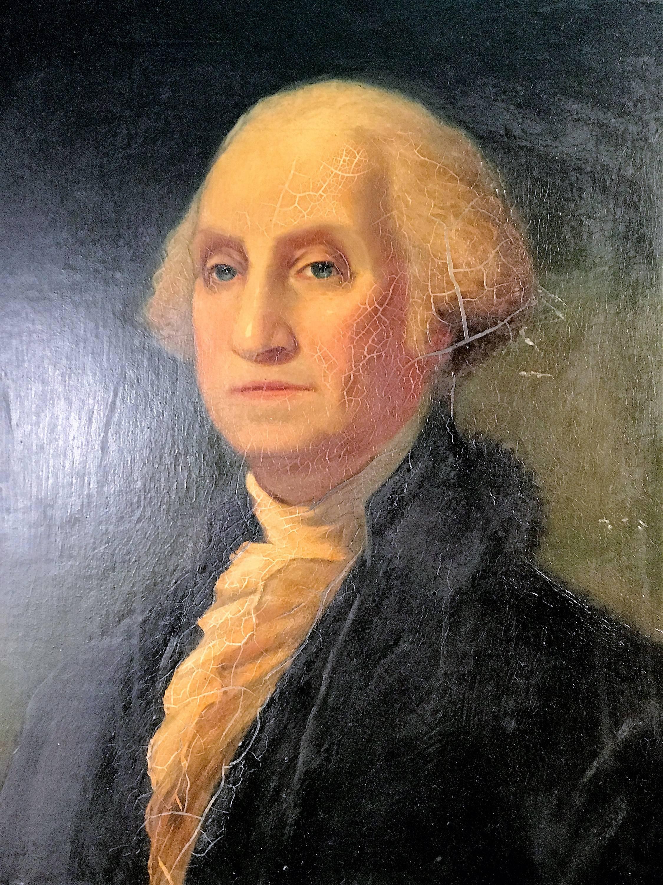 American Colonial 19th Century Portrait of George Washington Painting For Sale
