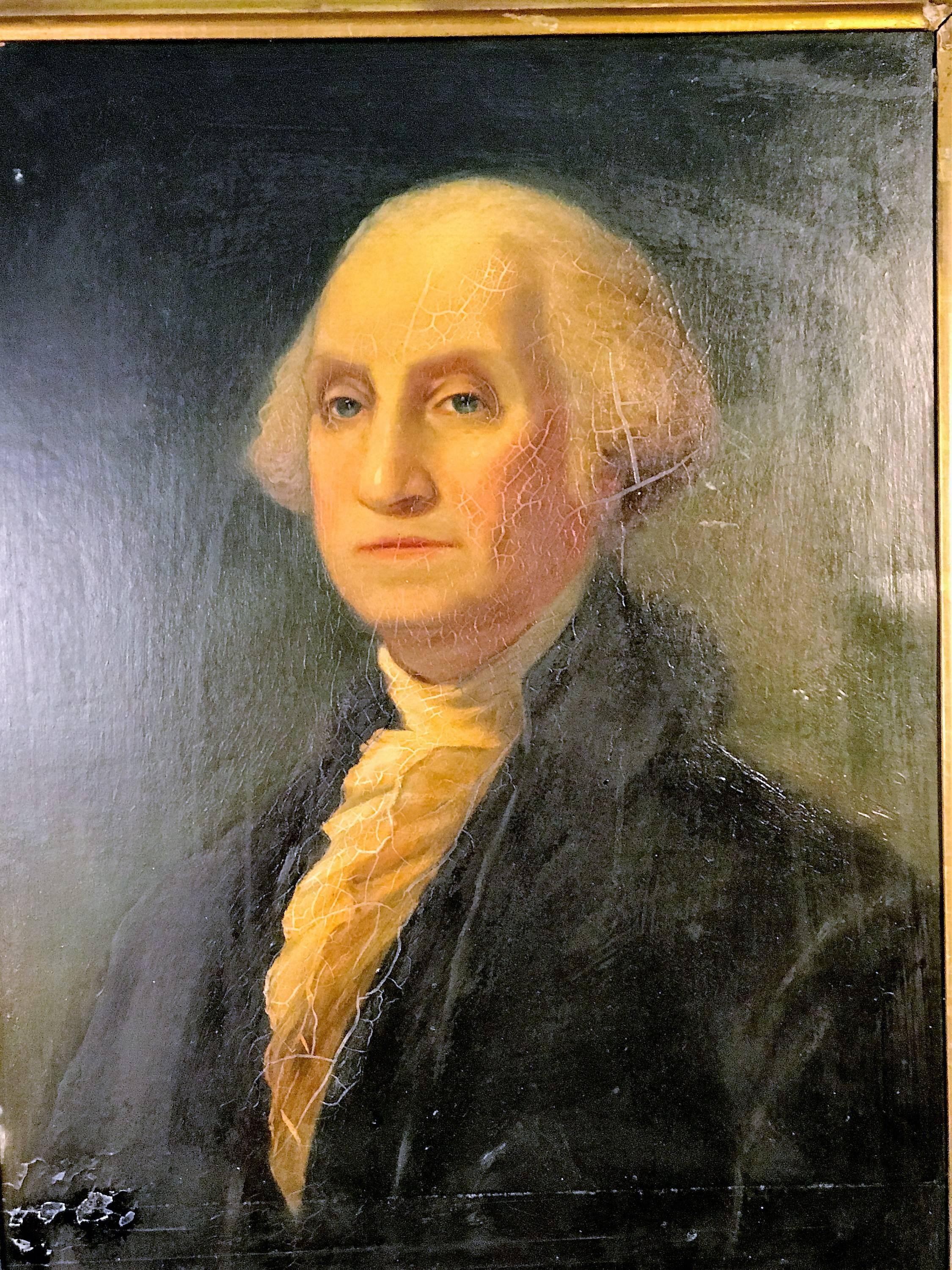 Late 19th Century 19th Century Portrait of George Washington Painting For Sale