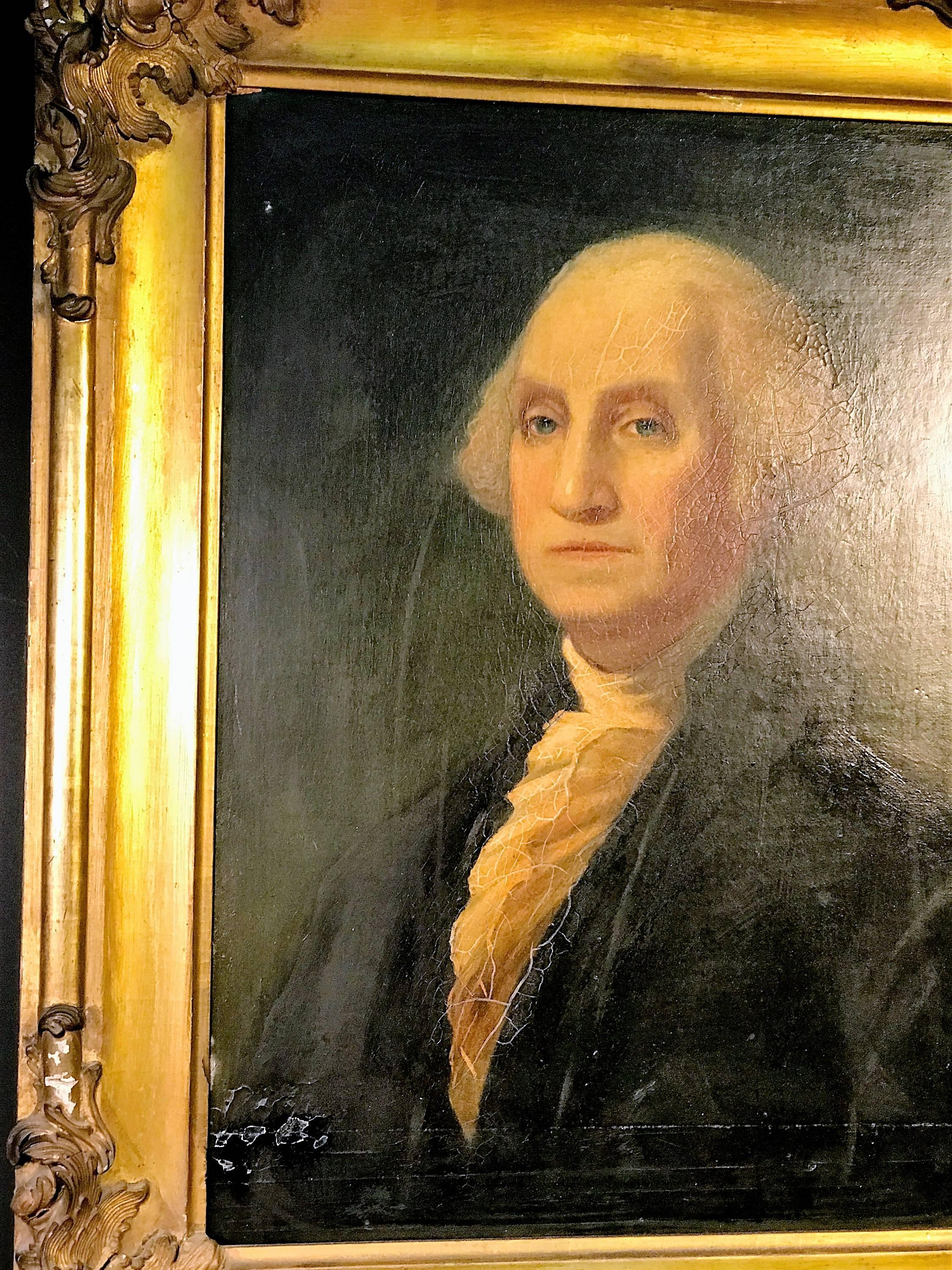 19th Century Portrait of George Washington Painting For Sale 1