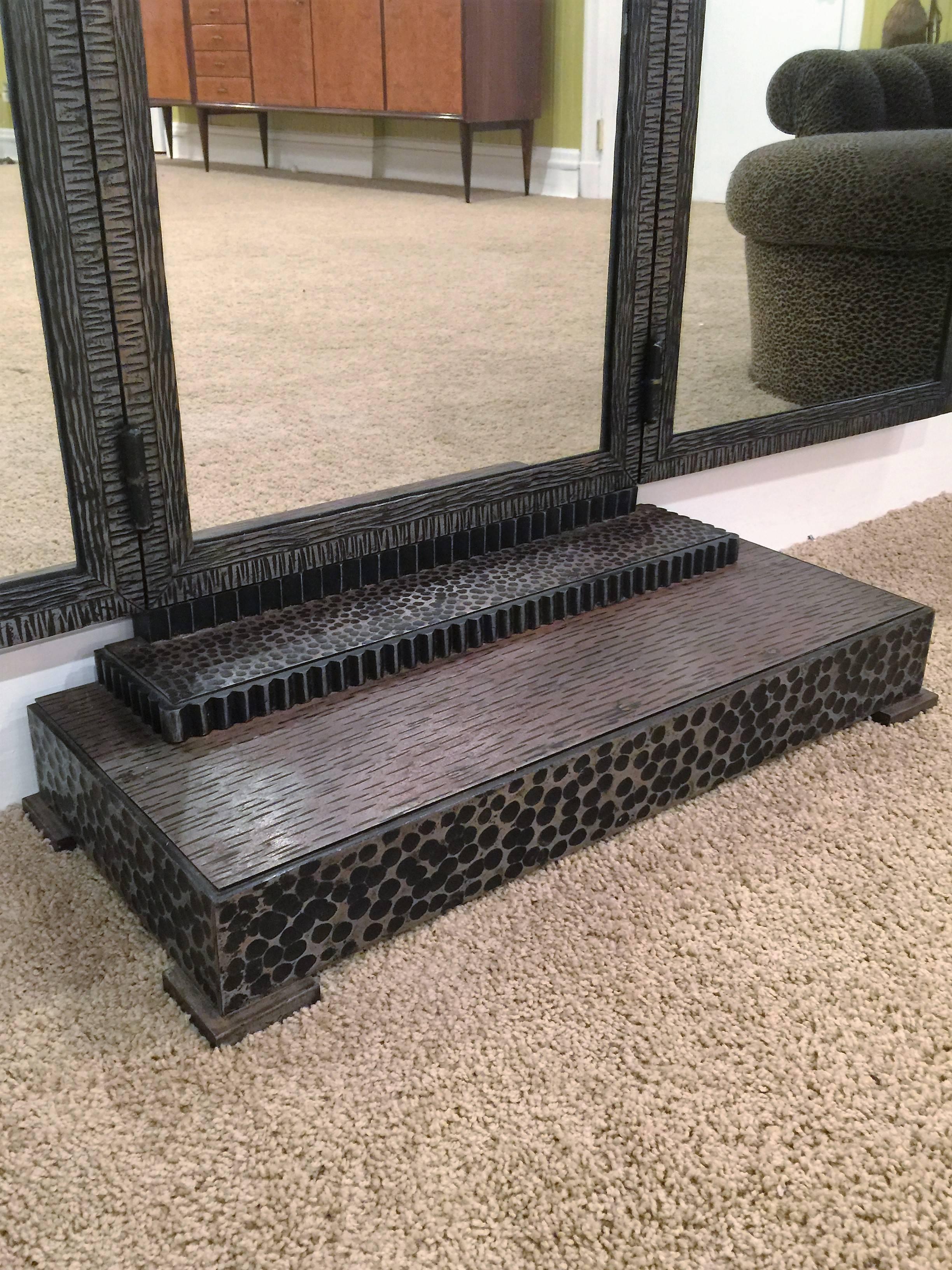 wrought iron standing mirror