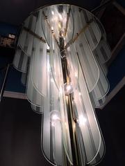 Exceptional Karl Springer Style Art Deco Revival Glass Chandelier