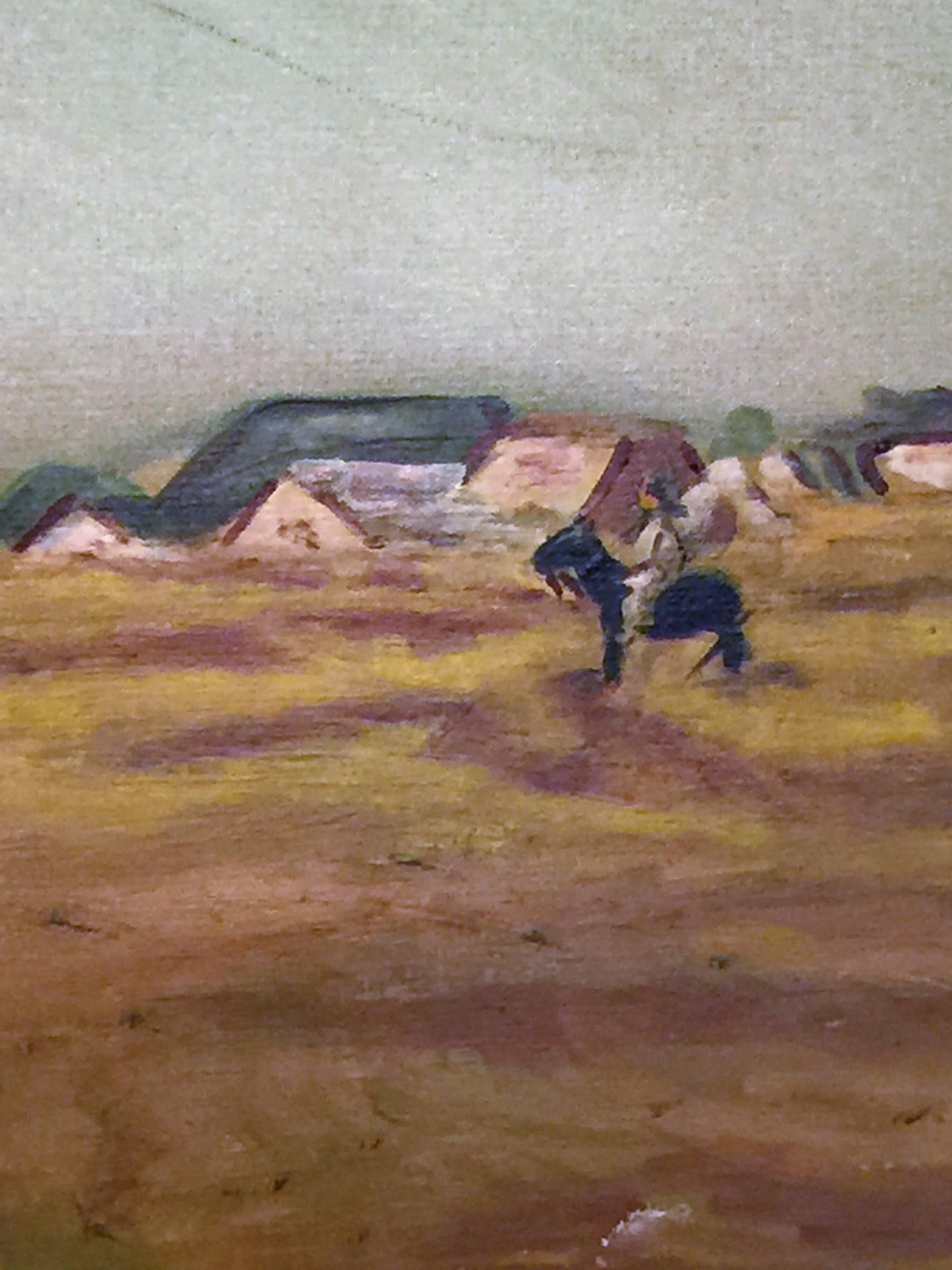 American Monumental Signed Painting after Jean-Francois Millet 'The Gleaners' For Sale