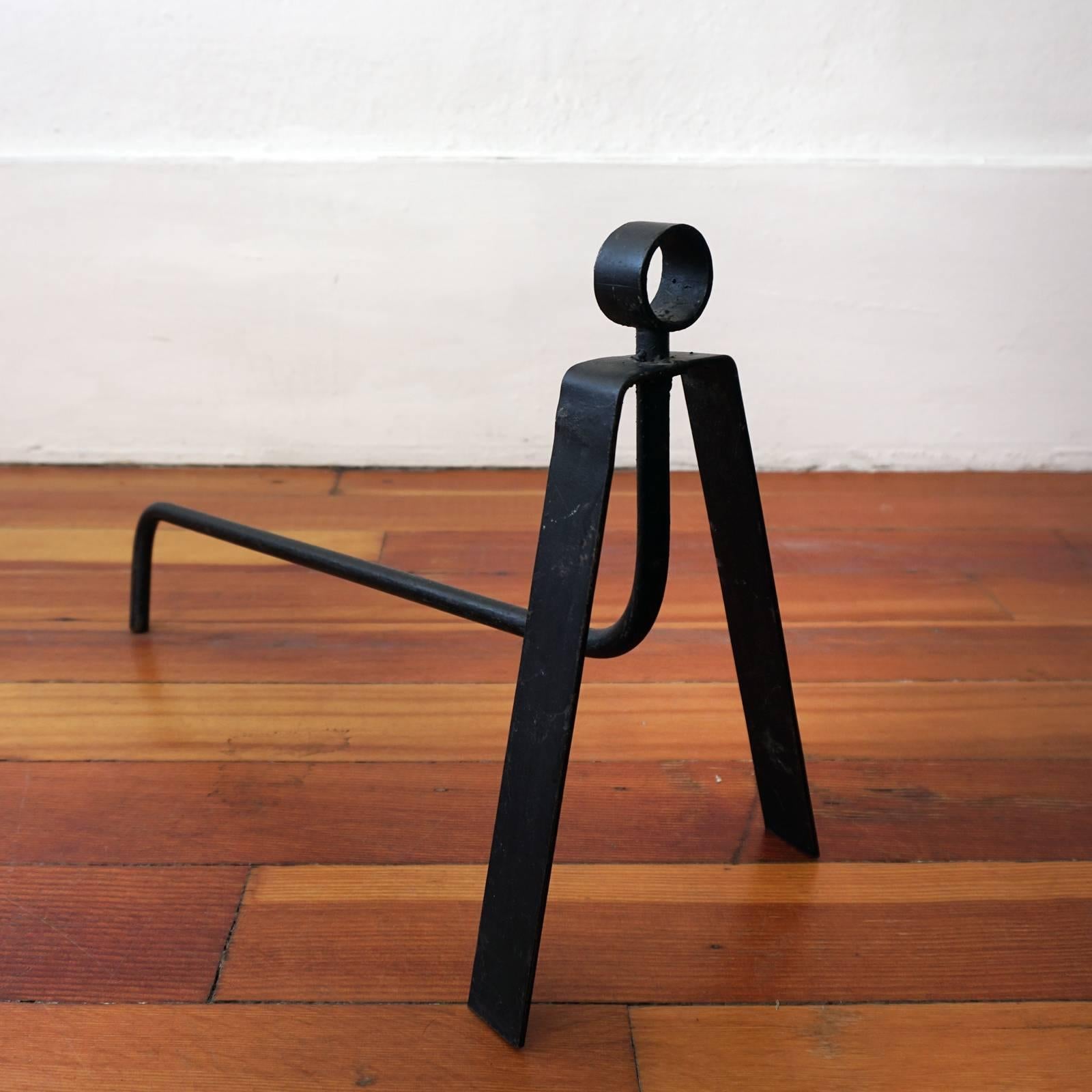 Mid-Century Modern Sphere Andirons by Tony Paul for Raymor