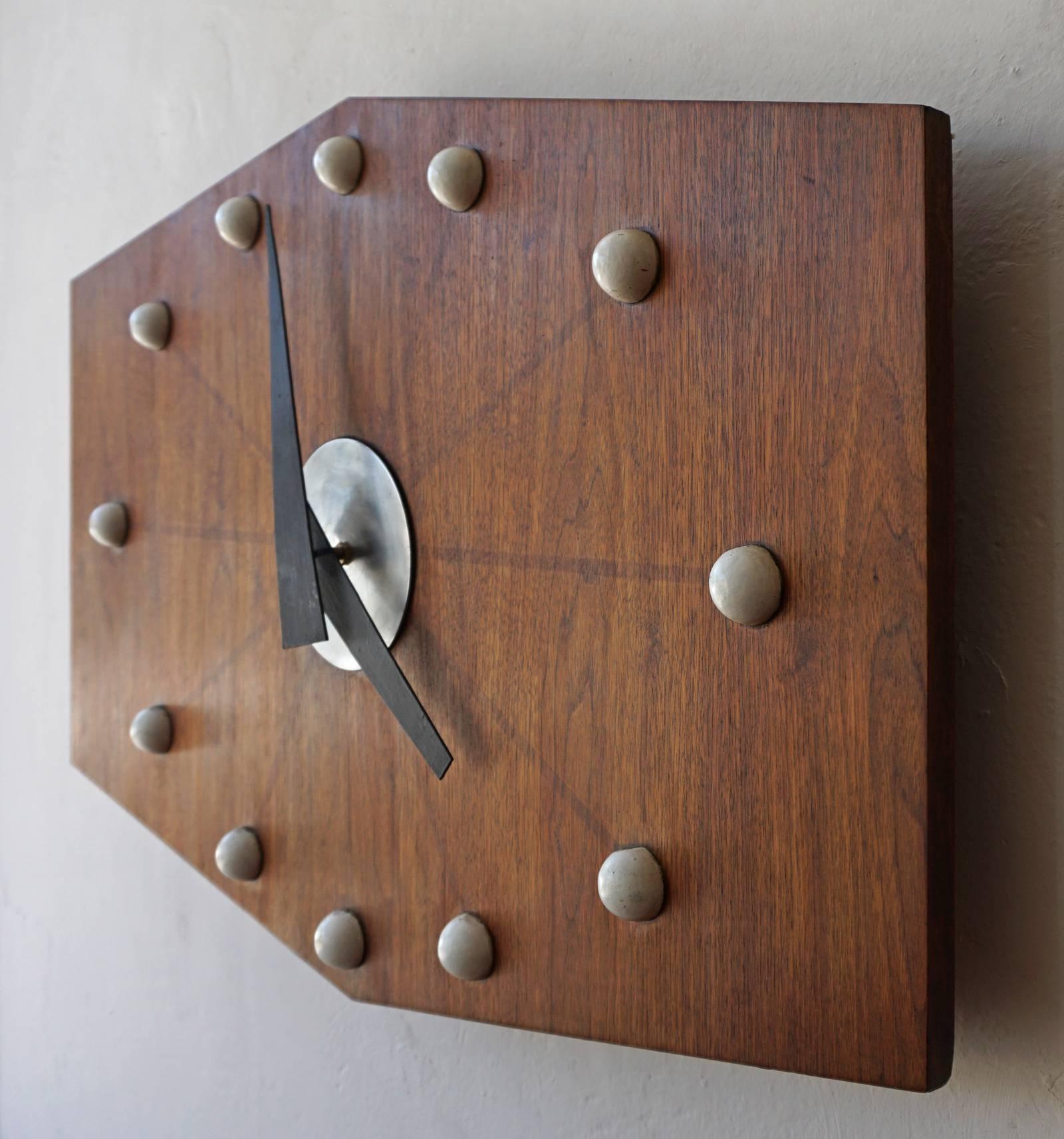 Mid-Century Modern Large-Scale 1950s Wall Clock