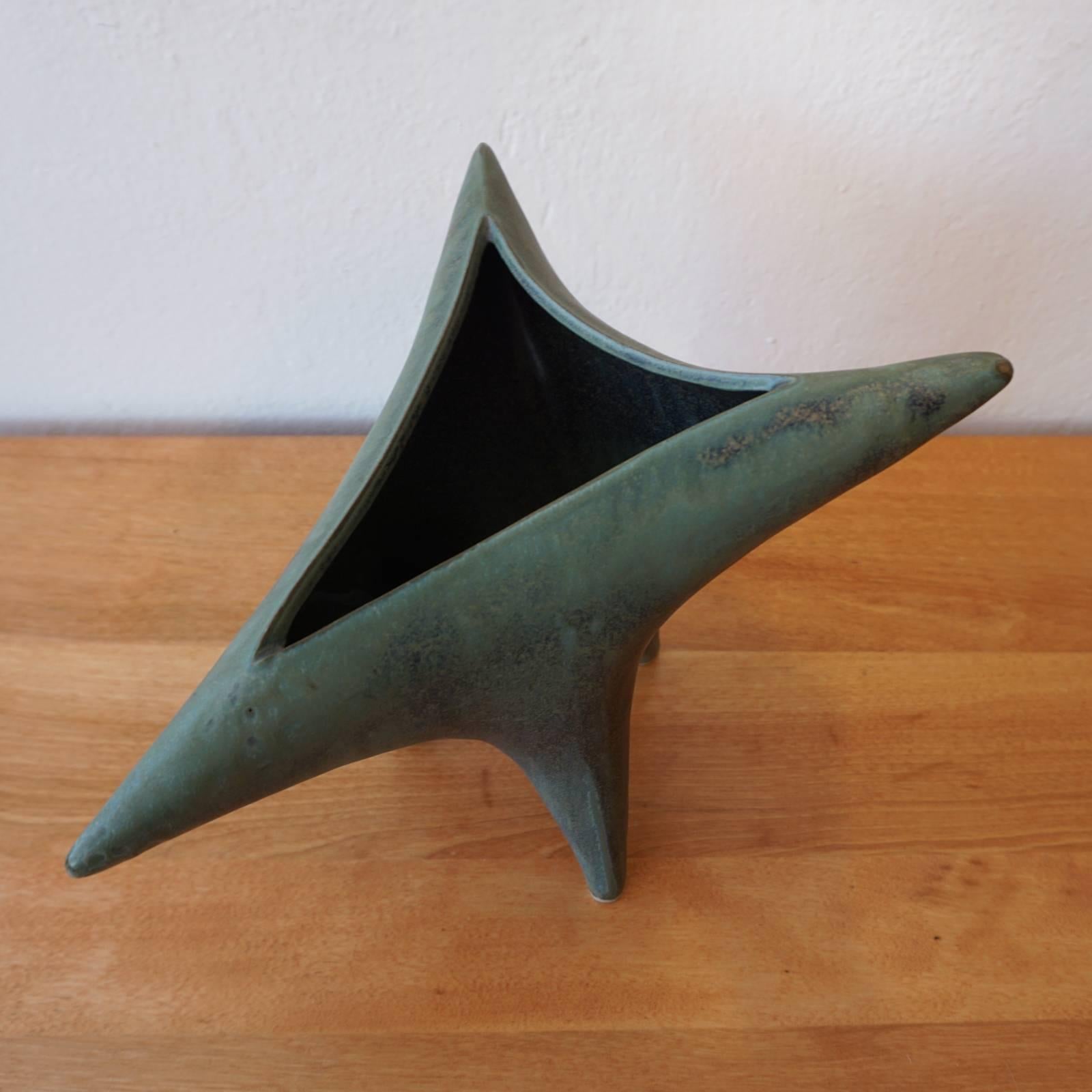 Mid-Century Modern Three-Leg Japanese Ceramic Vessel