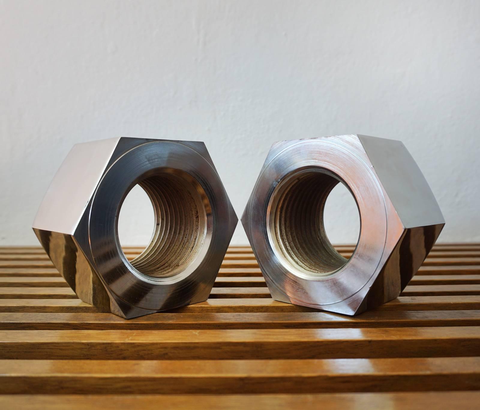 American Polished Nickel Nut Bookends by Design Line