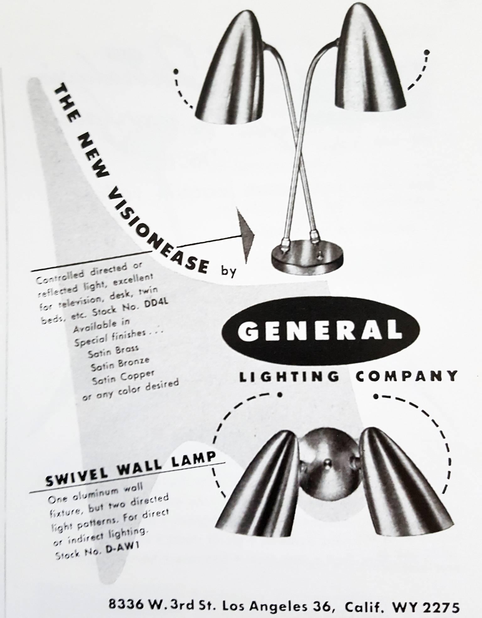 Aluminum Case Study House Cone Lamp by General Lighting